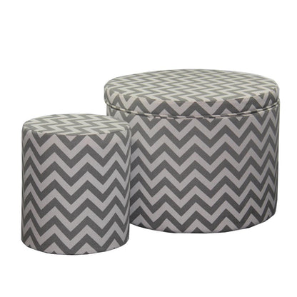 17.35"in CHEVRON STORAGE OTTOMAN + 1 EXTRA SEATING