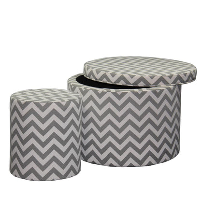 17.35"in CHEVRON STORAGE OTTOMAN + 1 EXTRA SEATING