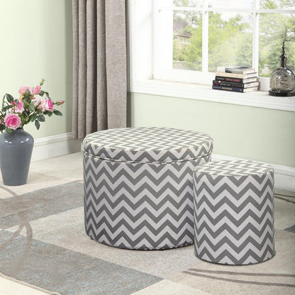 17.35"in CHEVRON STORAGE OTTOMAN + 1 EXTRA SEATING