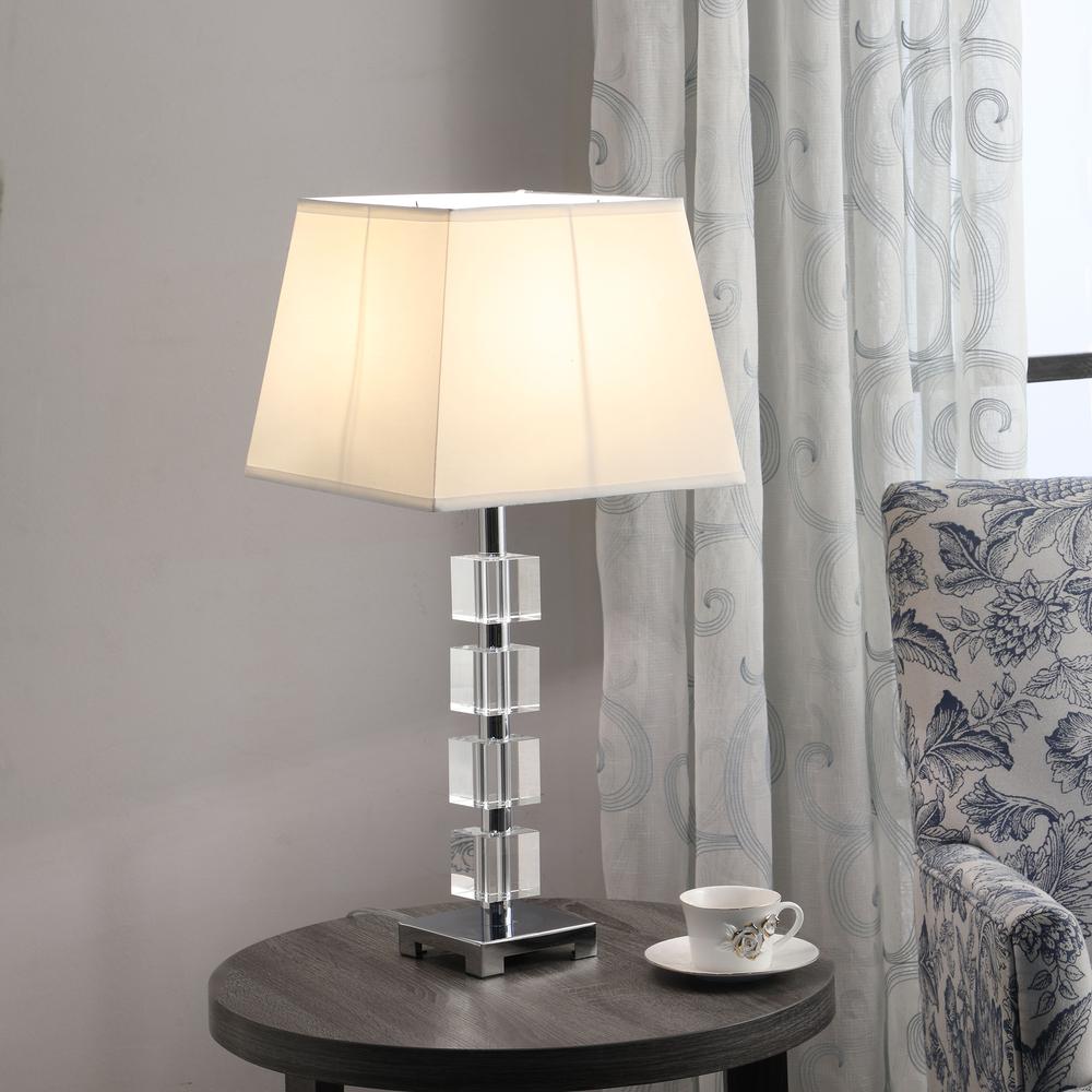 25" In Wendi Glam Crystal Cube Ice Table Lamp