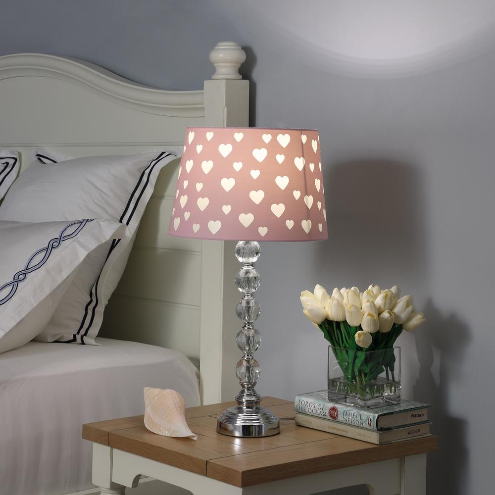 22" In Ariel Heart Crystal Stacked Orb Table Lamp