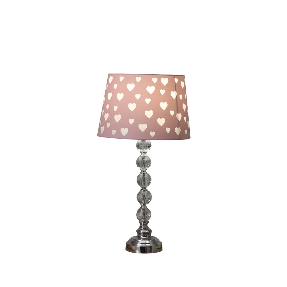 22" In Ariel Heart Crystal Stacked Orb Table Lamp
