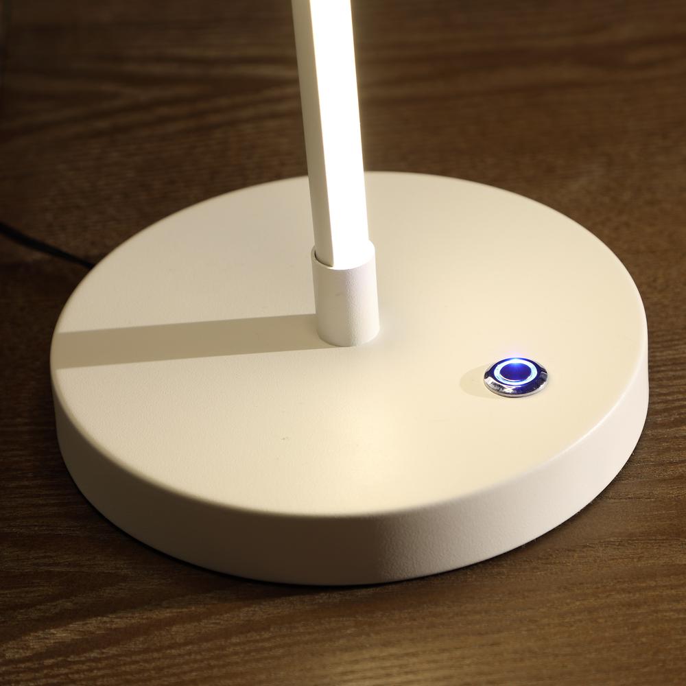 19" In Led Matte White Curvilinear S-Curve Spiral Tube Led Table Lamp