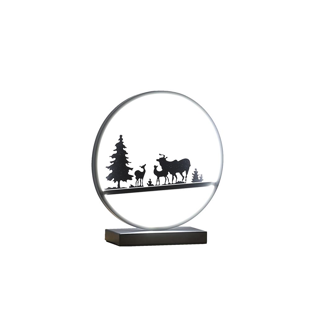 12.75" Deer Family Led Black Table Lamp