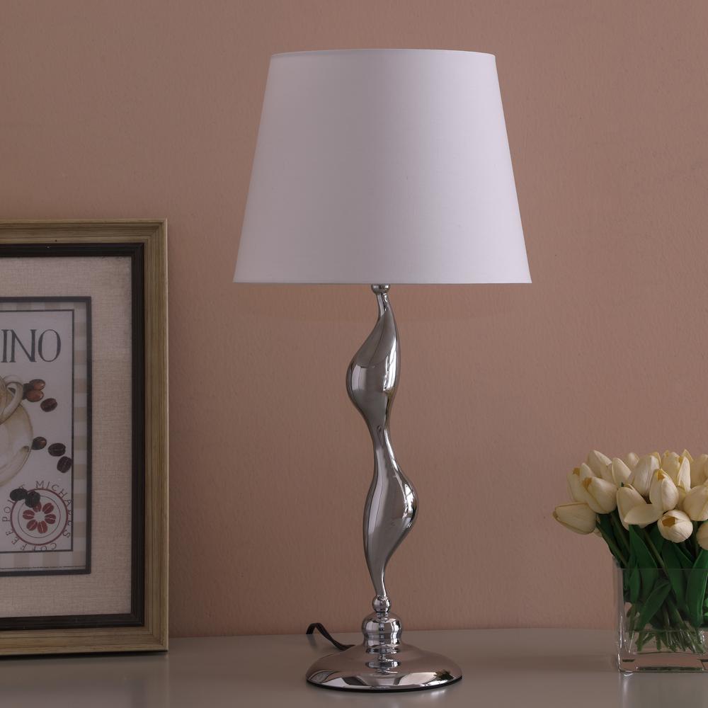 24" In Erte Art Deco Silhouette Silver Table Lamp
