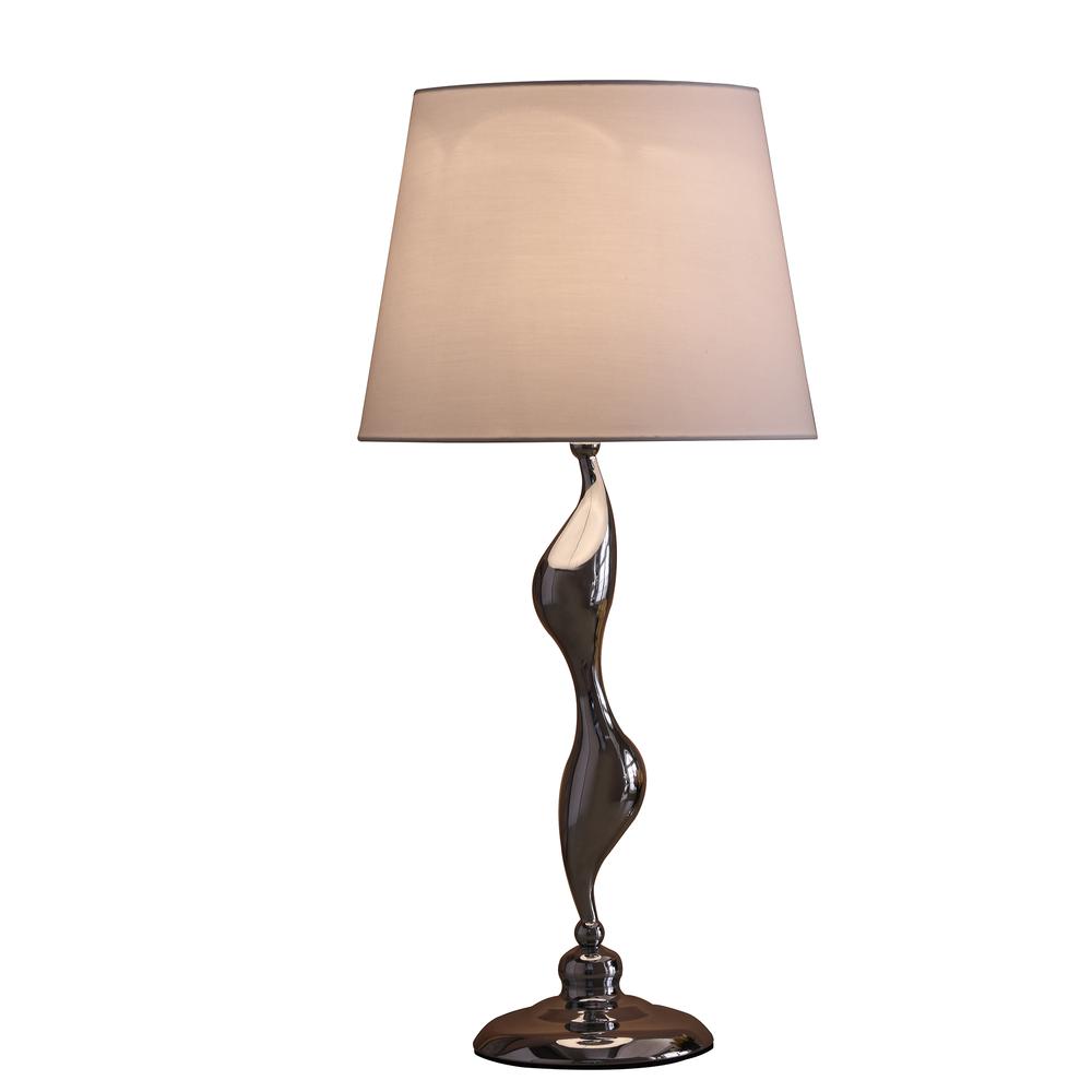 24" In Erte Art Deco Silhouette Silver Table Lamp