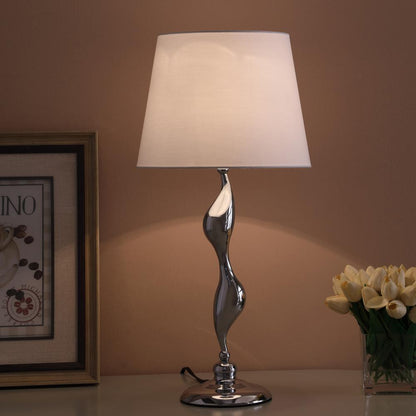 24" In Erte Art Deco Silhouette Silver Table Lamp