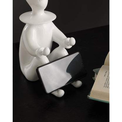 21.25" In White Modern Clown Phone Holder Resin Table Lamp