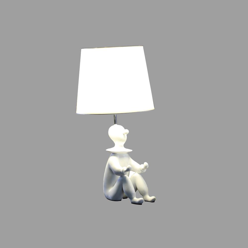 21.25" In White Modern Clown Phone Holder Resin Table Lamp