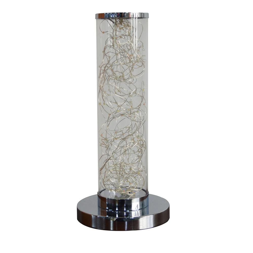 13" In Exposed Rope Led Minari Clear Column Table Lamp