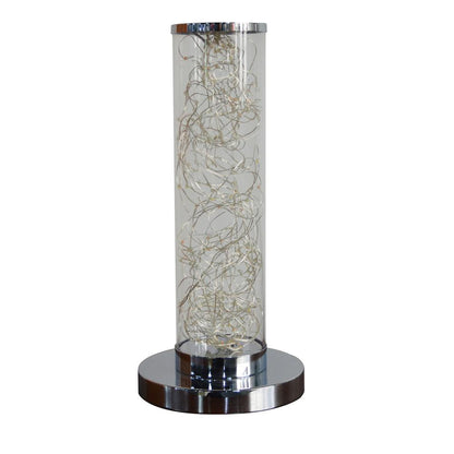 13" In Exposed Rope Led Minari Clear Column Table Lamp