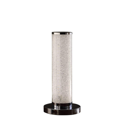 13" In Led Illuminari White Crystal Sandrocks Column Table Lamp