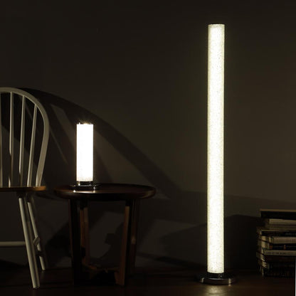 13" In Led Illuminari White Crystal Sandrocks Column Table Lamp