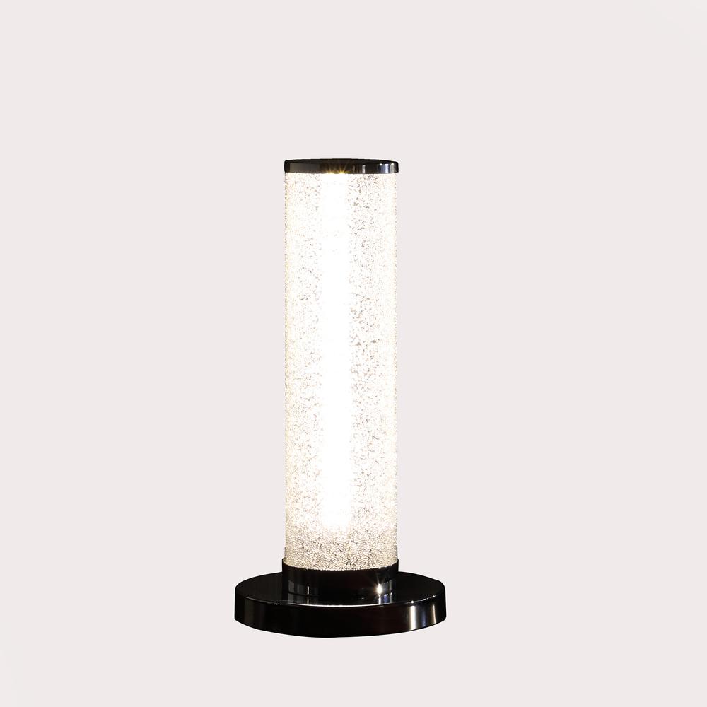 13" In Led Illuminari White Crystal Sandrocks Column Table Lamp