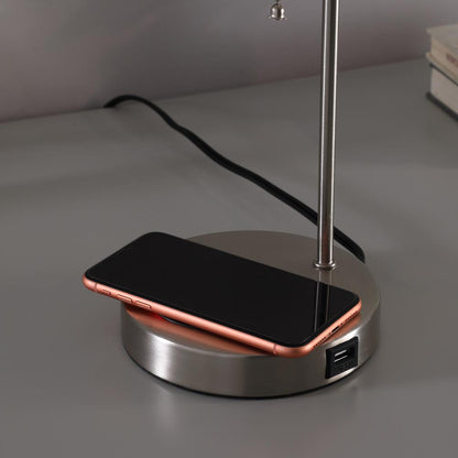 20" In Shelby Modern Craft Table Lamp W/ Usb/Charging Station
