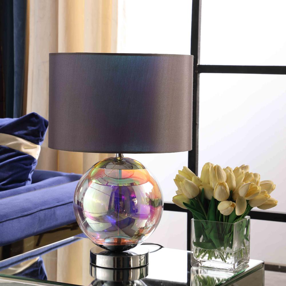 18.75" In Artie Orb Irredescent Chrome Table Lamp
