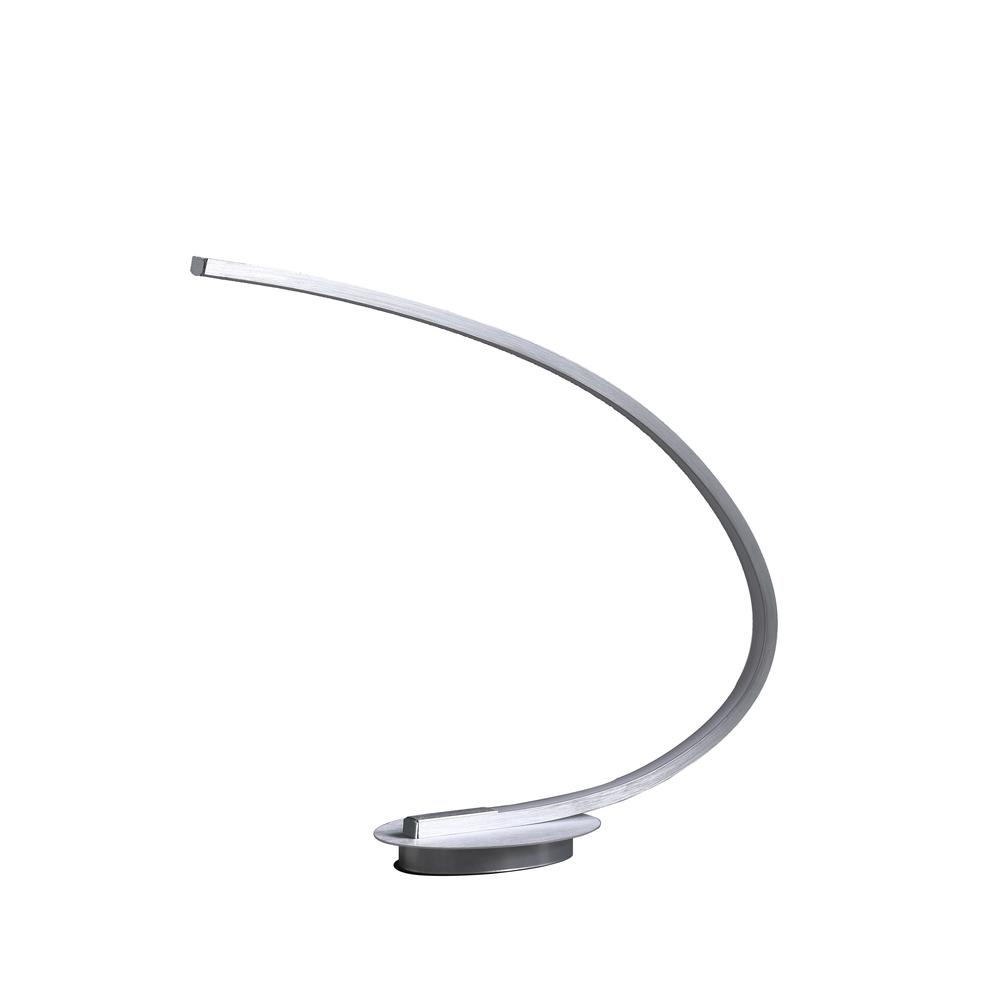 16" In Eli Brushed Nickel Led Arc Tube Table Lamp