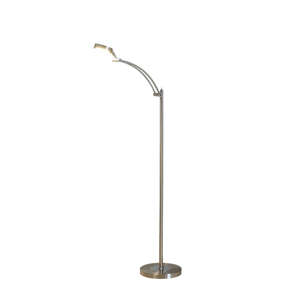 54" in TINSLEY SILVER INTEGRATED LED TASK FLOOR LAMP
