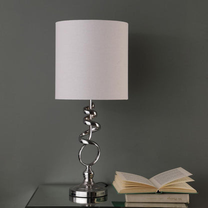 21.5" In Milo Abstract Brushed Silver Metal Table Lamp
