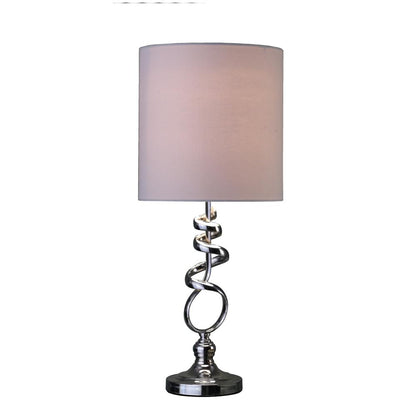 21.5" In Milo Abstract Brushed Silver Metal Table Lamp
