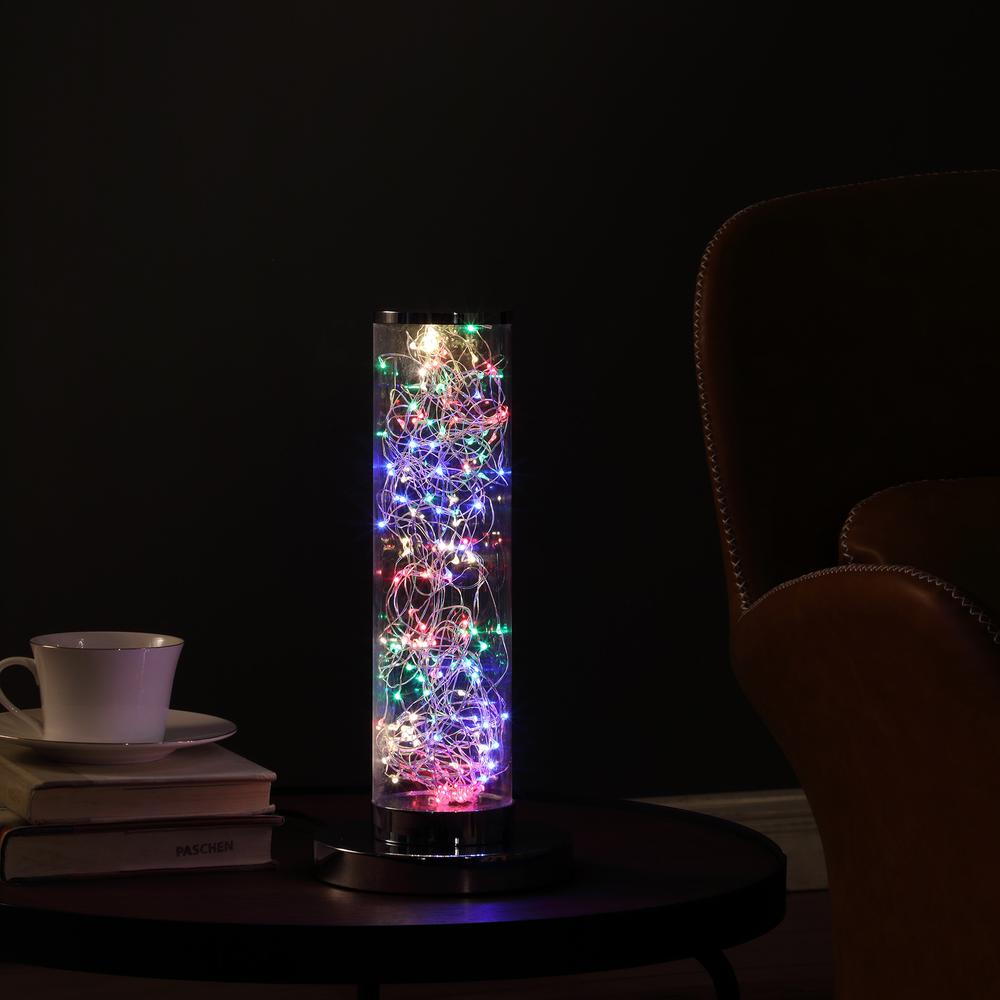 13" In Exposed Multi-Colored Rope Led Namiri Column Table Lamp