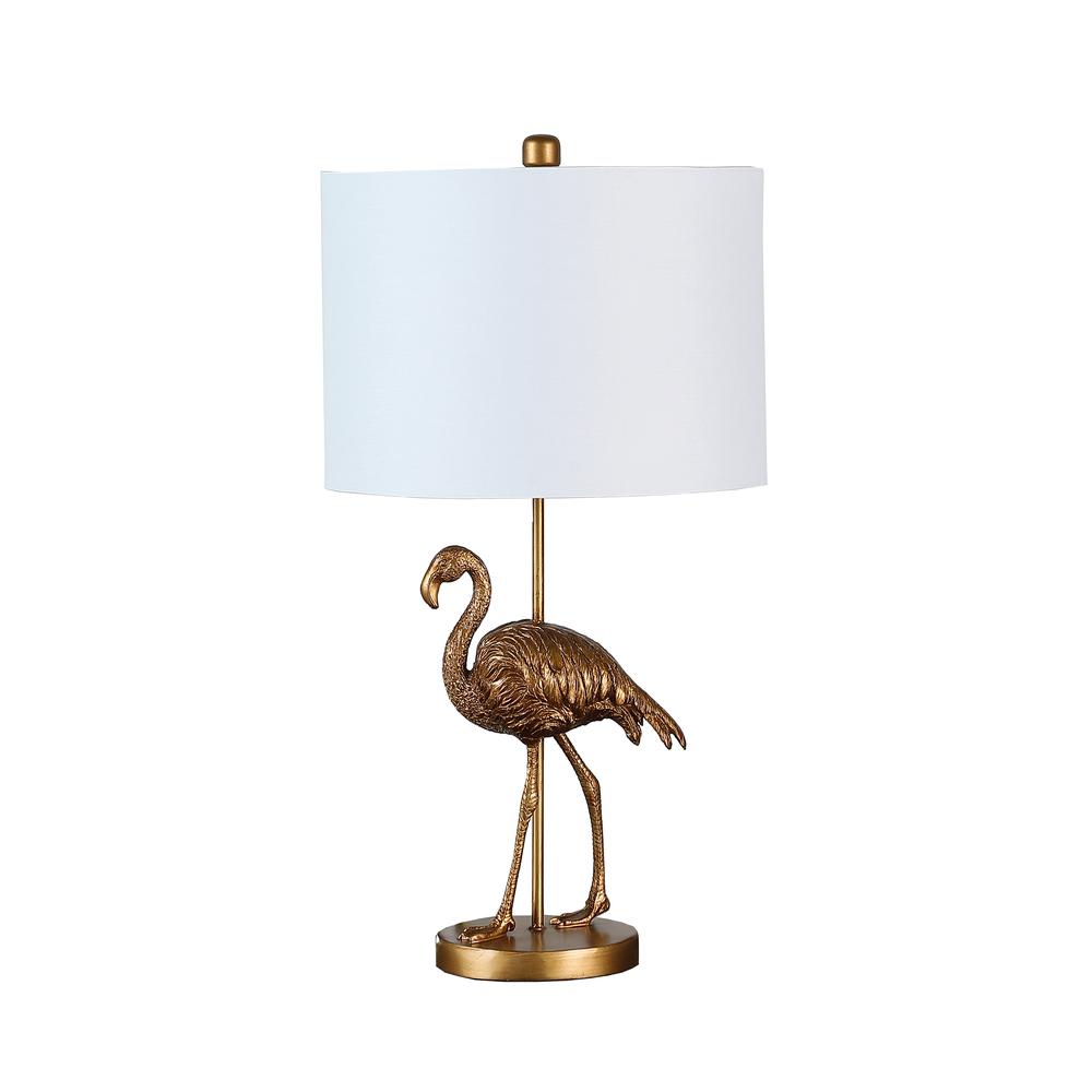 26" in MATTE GOLD FLAMINGO RESIN TABLE LAMP