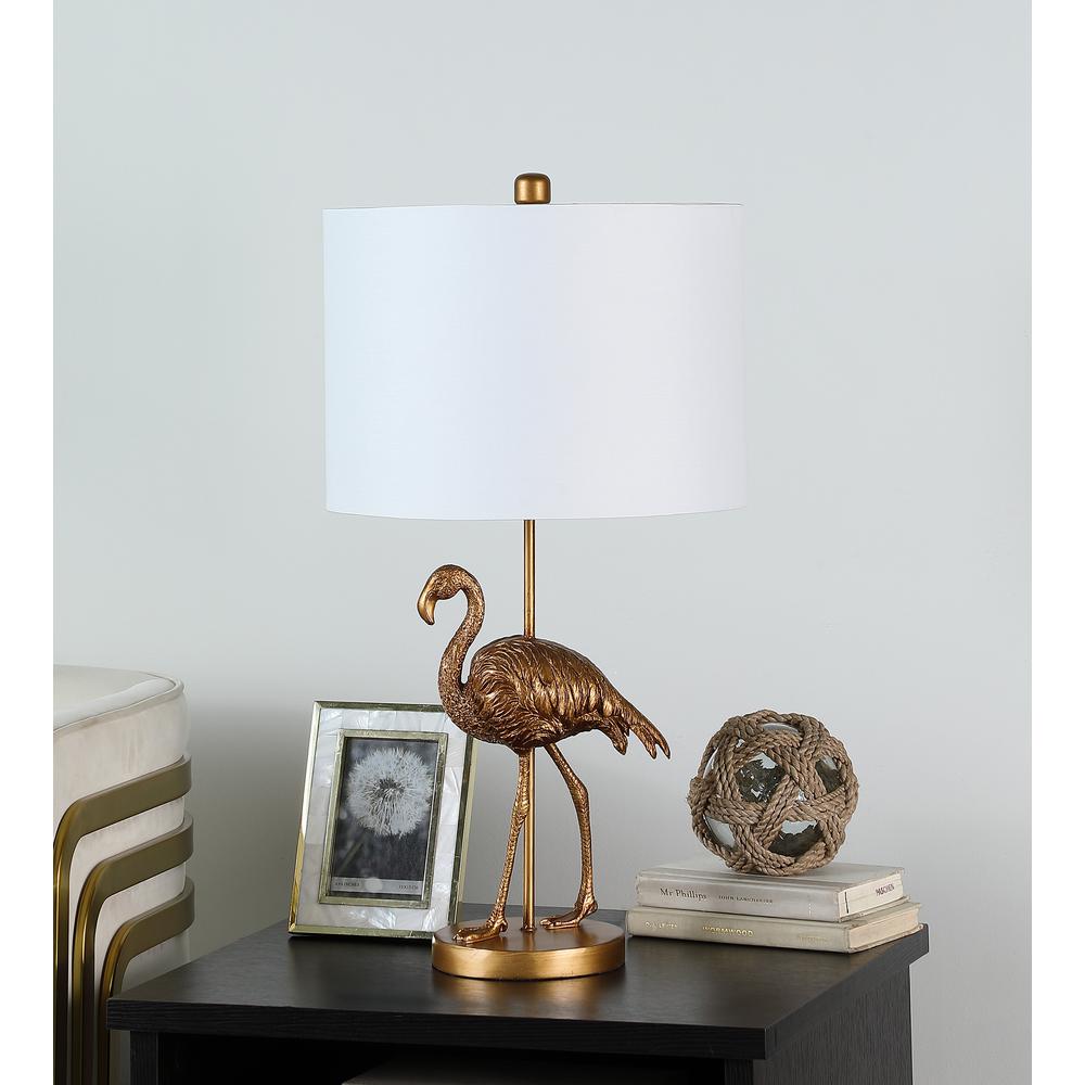 26" in MATTE GOLD FLAMINGO RESIN TABLE LAMP