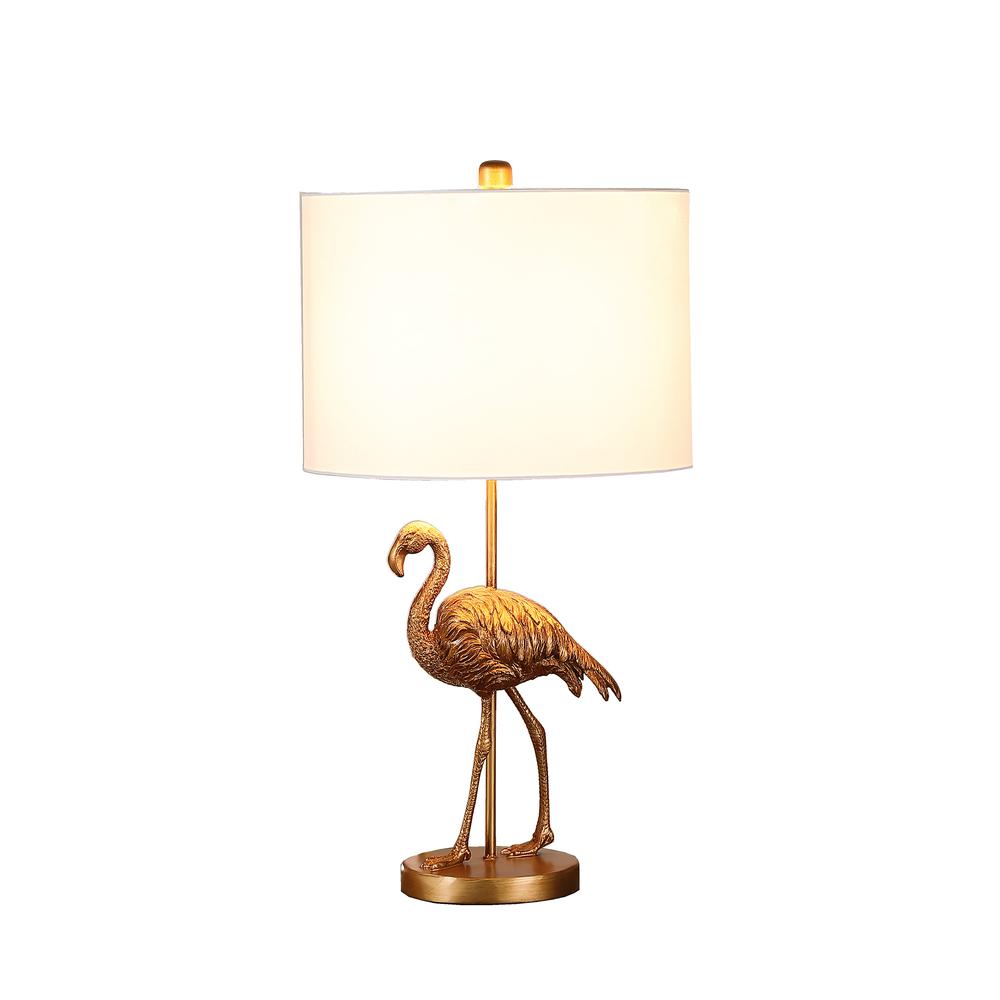 26" in MATTE GOLD FLAMINGO RESIN TABLE LAMP