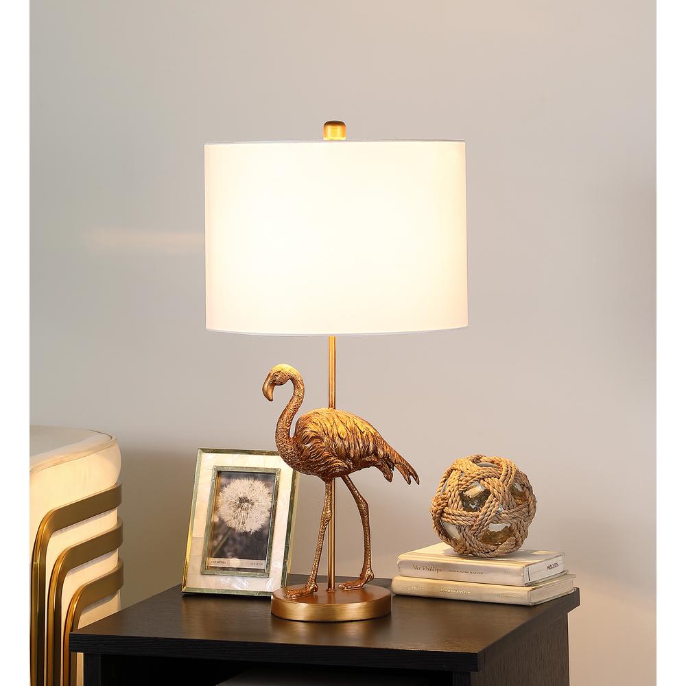 26" in MATTE GOLD FLAMINGO RESIN TABLE LAMP