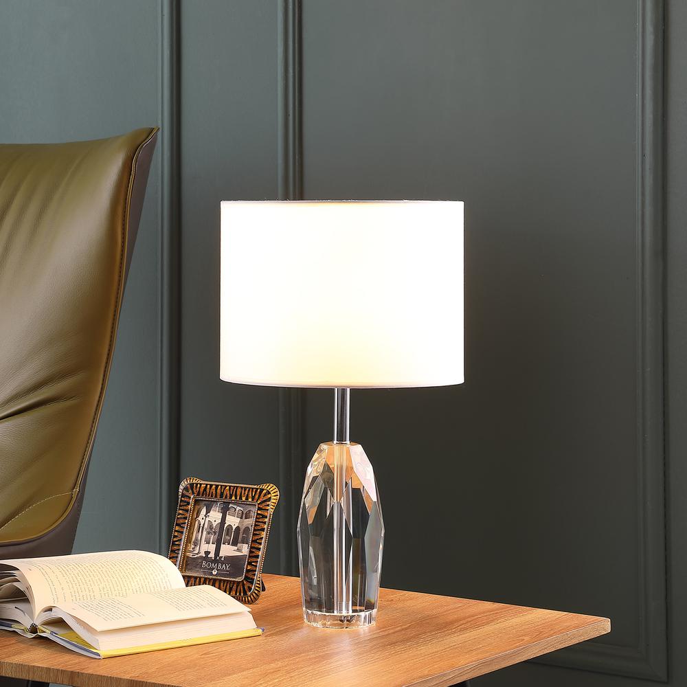 19" In Dodecahedron Solid Crystal Prism Table Lamp