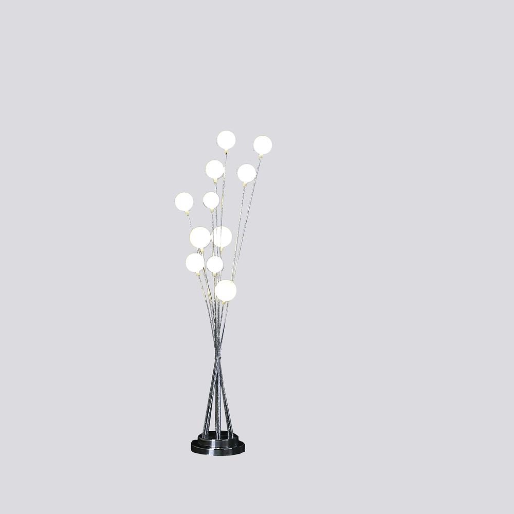11-Light Acrylic Globe Aluminun Led Chrysanthe Silver Chrome Metal Floor Lamp