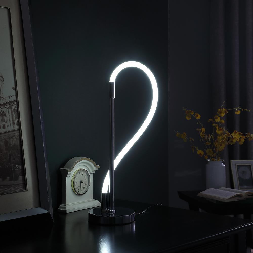 Elastilight Led Tube W/ Magnetic End Contemporary Chrome Table Lamp