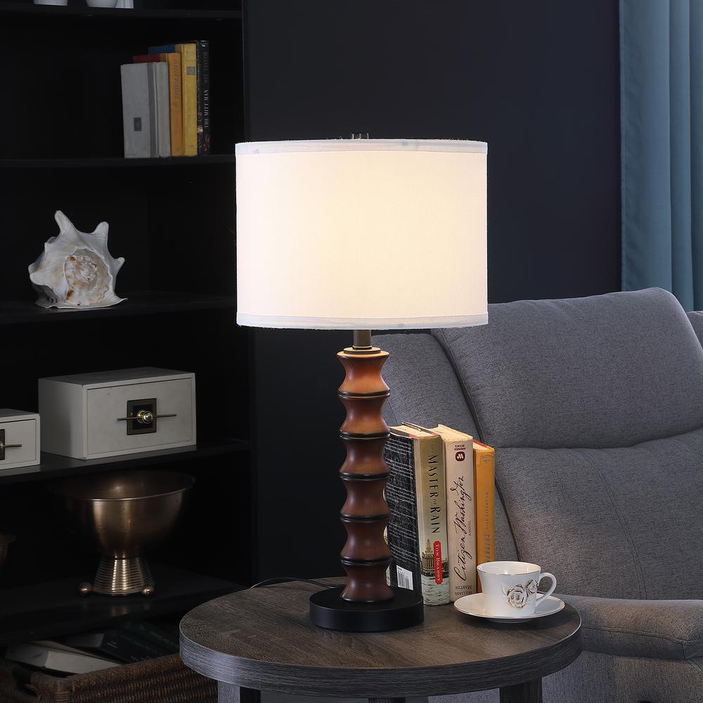 27.5" In Coastal Littoral Wood Insp Modern Table Lamp