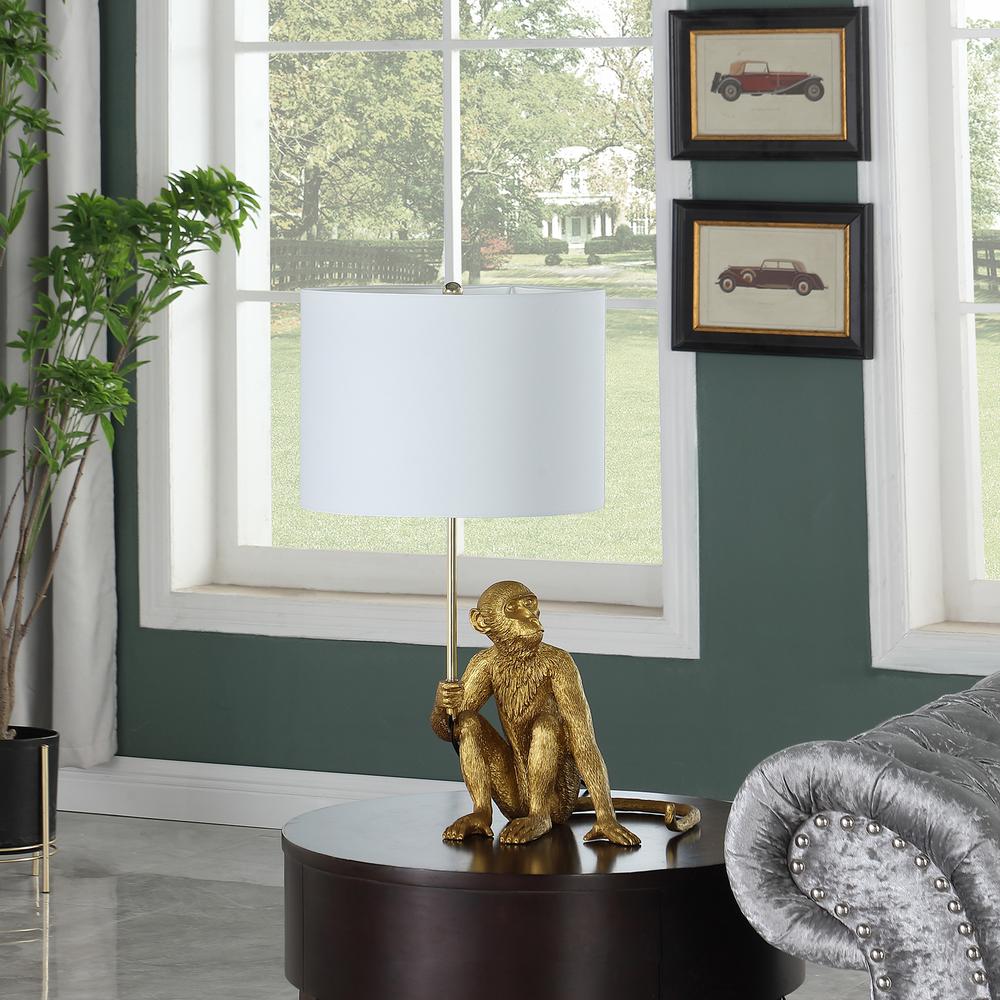 25.50" In Golden Monkey Holding Polyresin Table Lamp