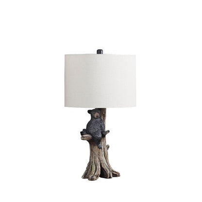 24.75" in BLACK BEAR ON A TREE POLYRESIN TABLE LAMP