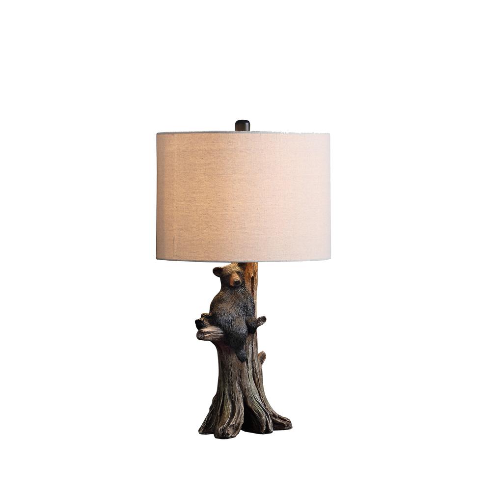 24.75" in BLACK BEAR ON A TREE POLYRESIN TABLE LAMP