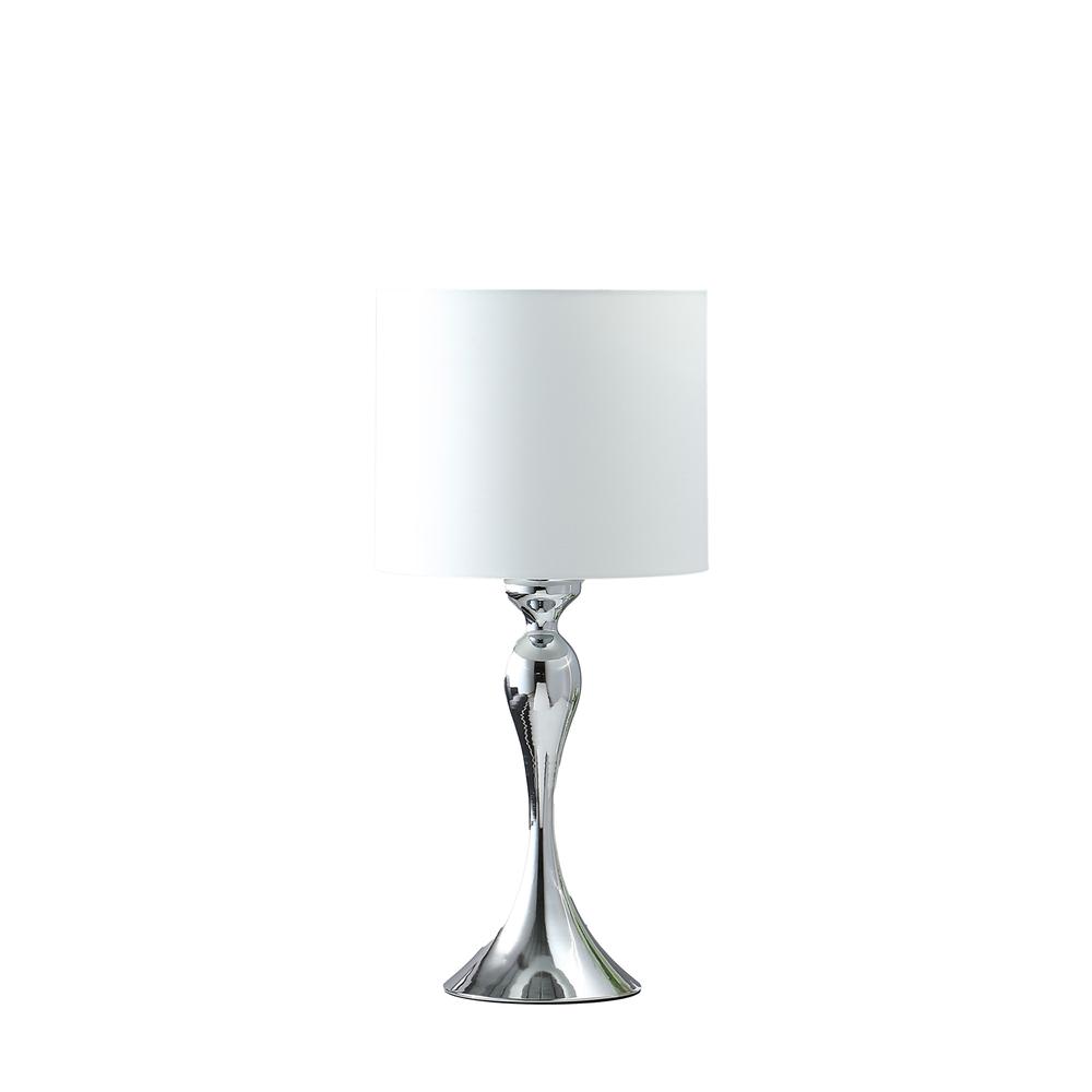 24.5" in BAILEY DARK SILVER CHROME MODERN CANDLESTICK METAL TABLE LAMP