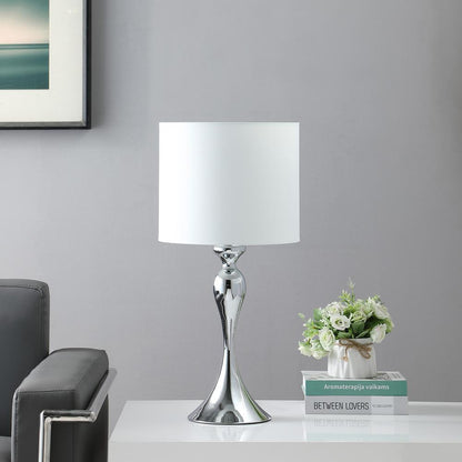 24.5" in BAILEY DARK SILVER CHROME MODERN CANDLESTICK METAL TABLE LAMP
