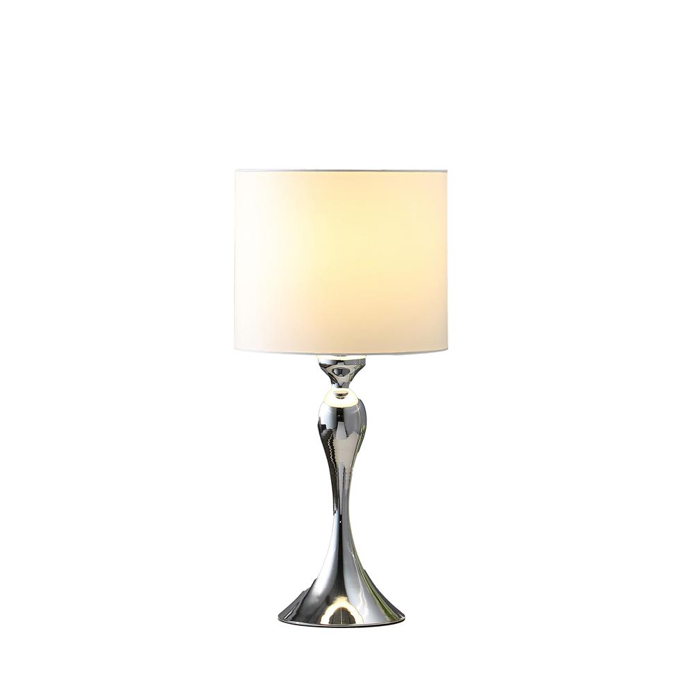 24.5" in BAILEY DARK SILVER CHROME MODERN CANDLESTICK METAL TABLE LAMP