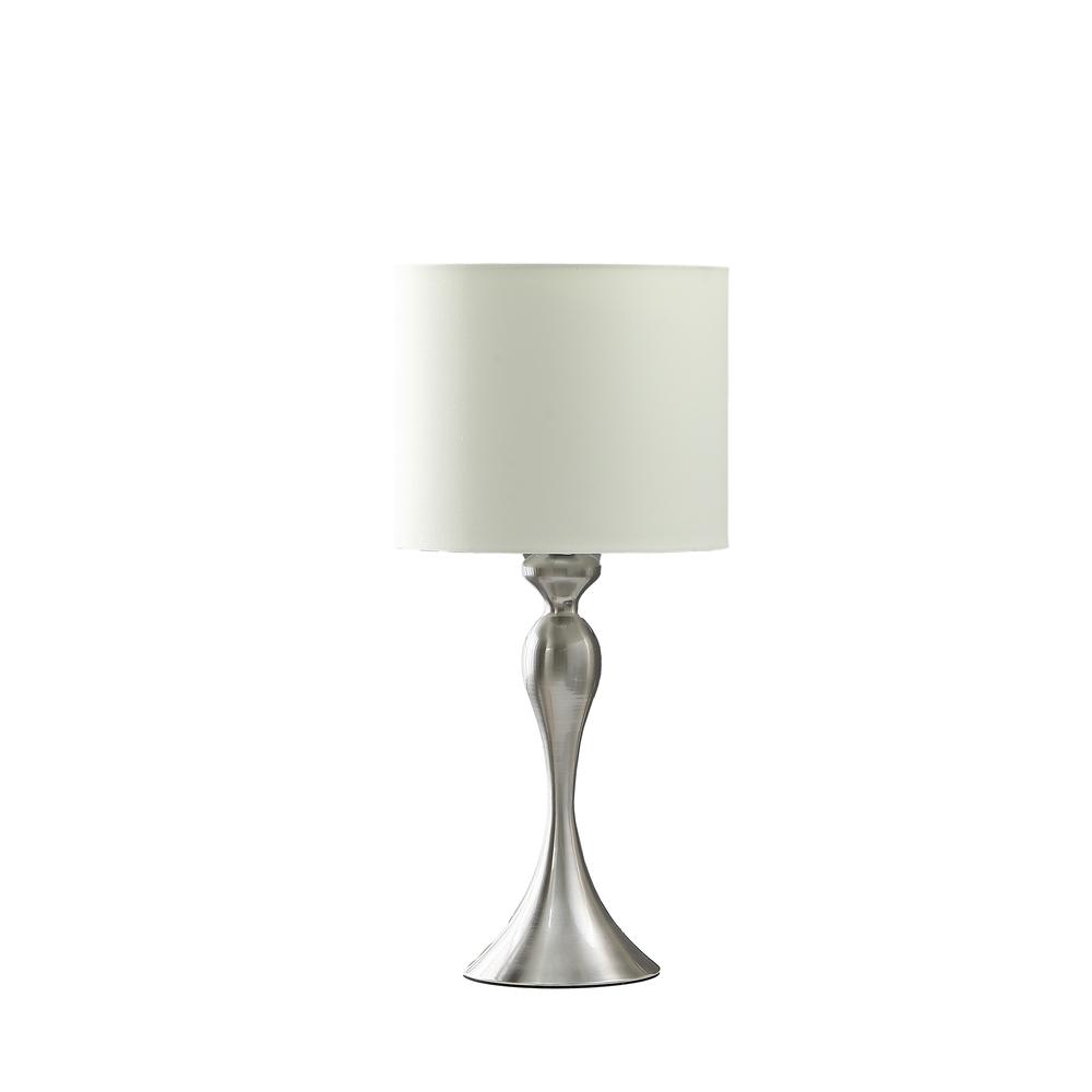 24.5" in BAILEY BRUSHED SILVER MODERN CANDLESTICK METAL TABLE LAMP