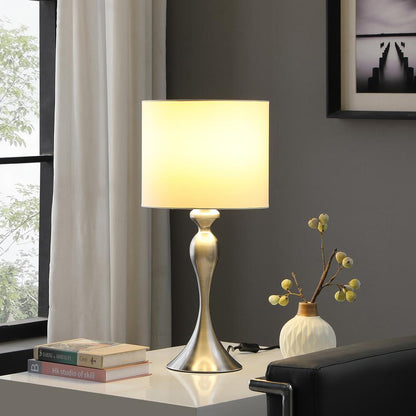 24.5" in BAILEY BRUSHED SILVER MODERN CANDLESTICK METAL TABLE LAMP