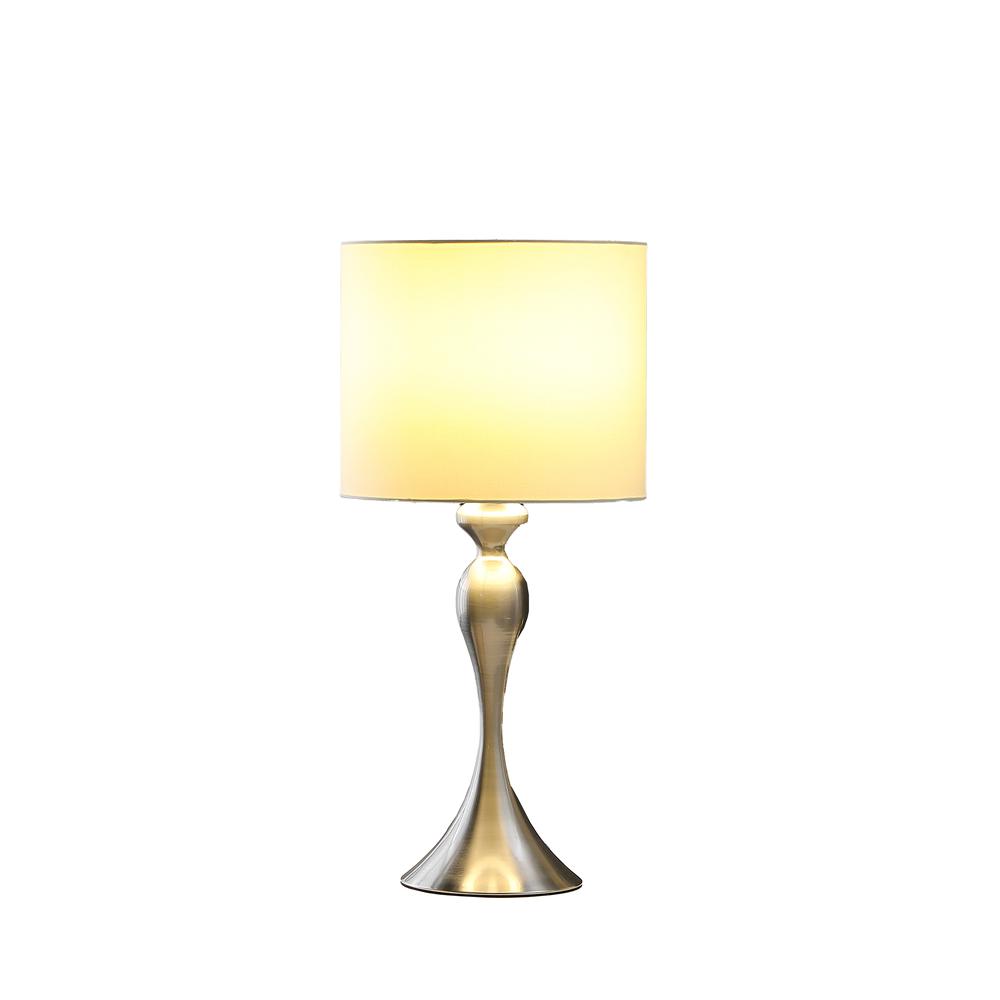 24.5" in BAILEY BRUSHED SILVER MODERN CANDLESTICK METAL TABLE LAMP