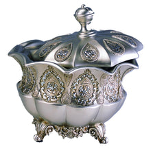 8"H Traditional Royal Silver Metalic Decorative Jewelry Box