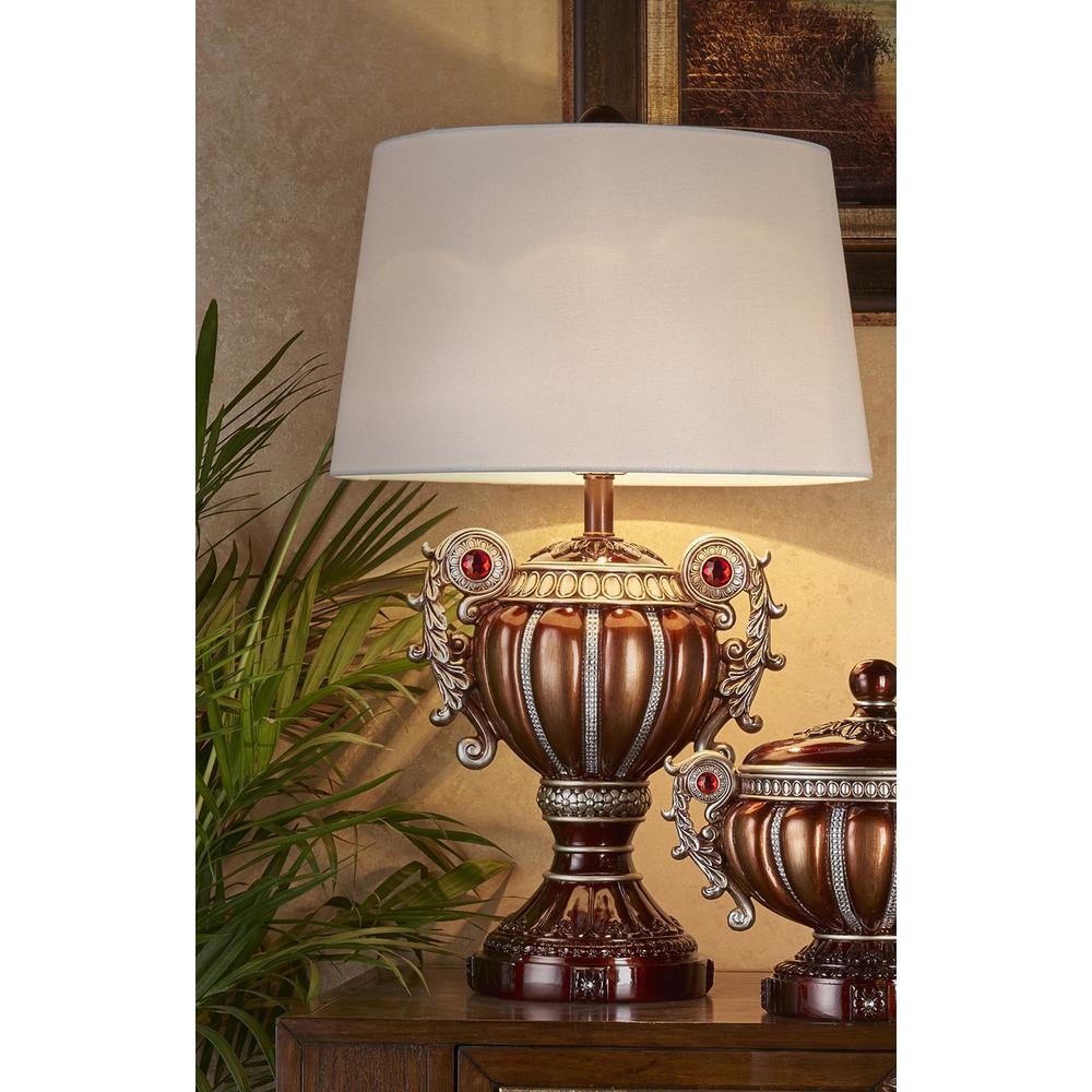 29.5" In Delicata Bronze Silver Urn Table Lamp