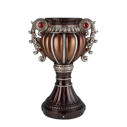 17.5" Delicata Bronze Silver Urn Décor Vase