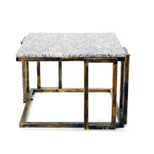 14.5" in GRANITE MARBLE BLACK/GOLD PLANT STAND