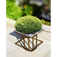 14.5" in GRANITE MARBLE BLACK/GOLD PLANT STAND