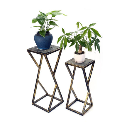 31.2", 25.25" in GREY STONE SLAB BLACK/GOLD PLANT STAND