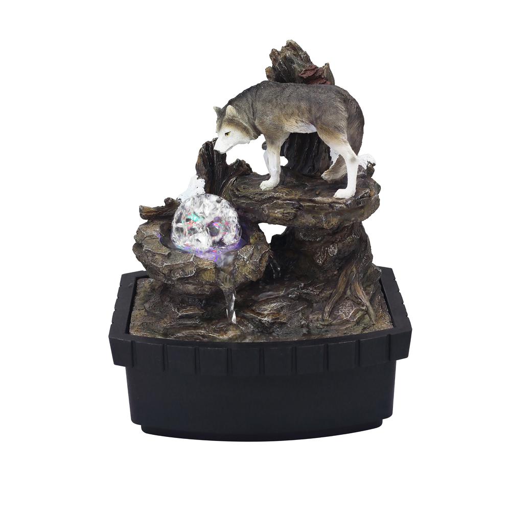 10.25" In Wolf Table Fountain