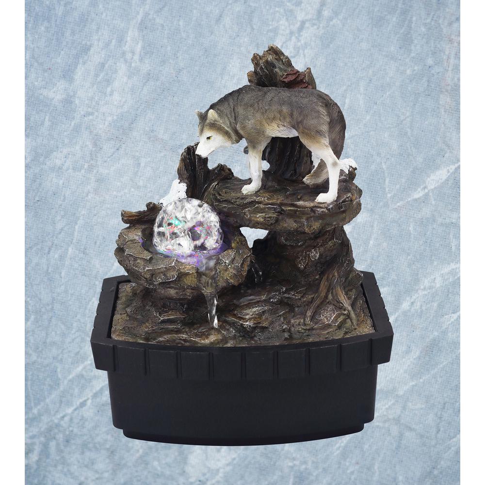 10.25" In Wolf Table Fountain